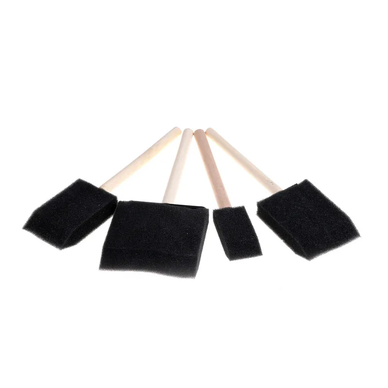 4 pcs/set Wooden Handle Foam Sponge Brush For Art Painting Graffiti Dust Cleaning Tool Drawing Toys | Канцтовары для офиса и