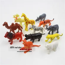 Hot 12PCS set Plastic Zoo Animal Figure Tiger Leopard Hippo Giraffe Kids font b Toy b