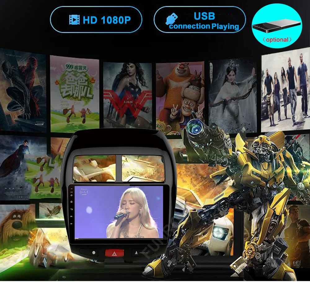 Perfect Funrover 10" 2 din Car dvd Multimedia car radio Android 8.0 for Mitsubishi ASX 2010-2017 car gps navigation Stereo tape recorder 8