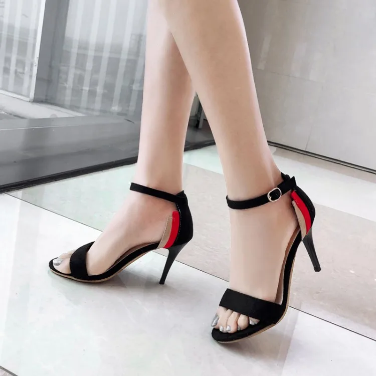 

Big Size 11 12 13 high heels sandals women shoes woman summer ladies Fine matching color open toe button female sandals