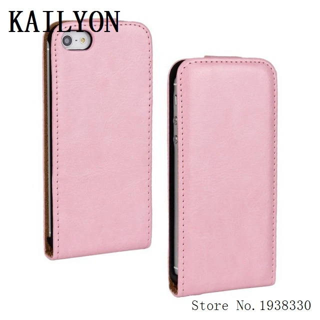 KAILYON кожаный флип-чехол для телефона для iPhone 5 5S 7 6 6s 8 Plus чехол магнетический вертикальный простые чехлы для iPhone 8 7 6 5C 4 Fundas - Цвет: Розовый