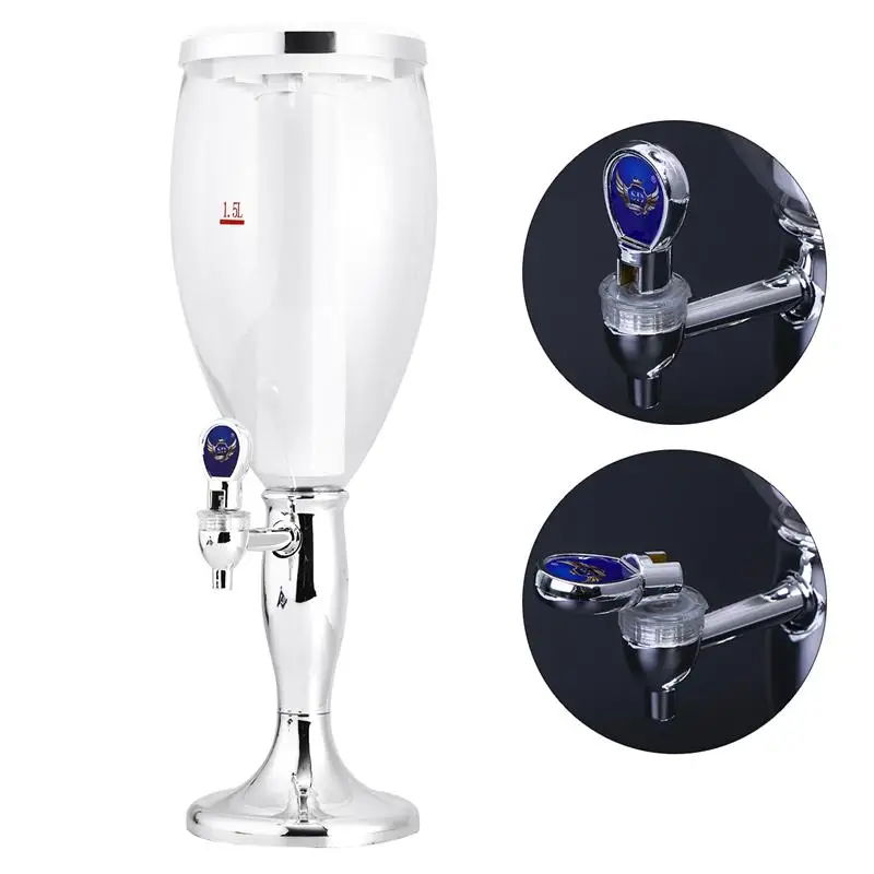 

Plastic Beer Dispenser Machine Receptacles Drinking Pistol Pump Transparent Layers Layout With LED Colorful Shinning Lights