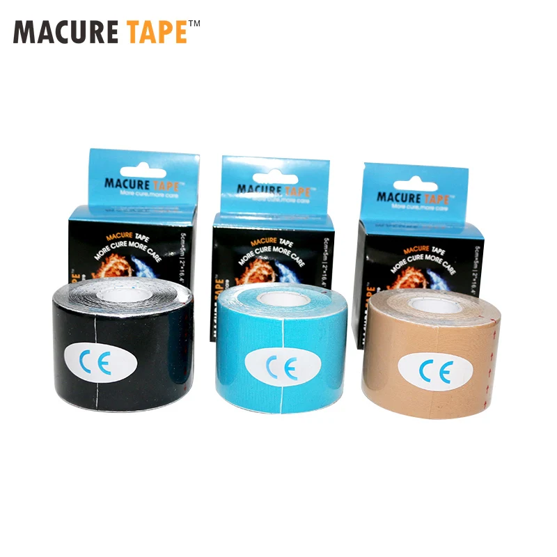 Растягивающаяся кинезиологическая лента Macure 4 стороны эластичная медицинская