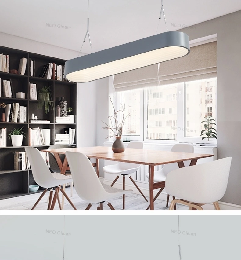 NEO Gleam минимализм современные светодиодные подвесные светильники для столовой гостиной кухни бар комнаты серый/белый цвет 85-265 в подвесной светильник