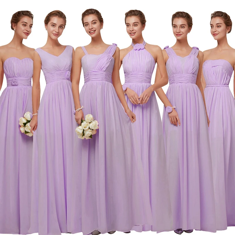 Bridesmaid Dresses Long Chiffon For Women A-line Wedding Party Girl Plus Size