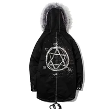 Thintenda парка зимняя куртка Для мужчин пальто Для мужчин s Зимняя куртка s Густой мех, с капюшоном Длинные Повседневное модные куртки Для мужчин Одежда в стиле хип-хоп Для мужчин