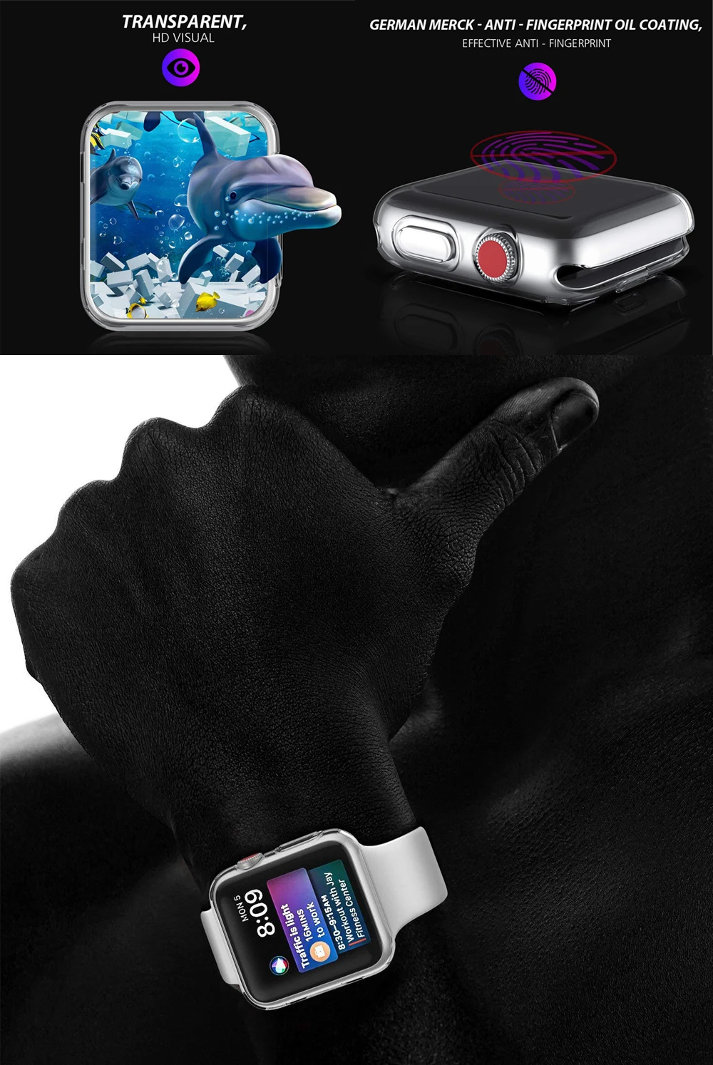 Ascromy phone case for Apple Watch Series 4 40MM 44MM Screen Protector soft tpu shockproof bumper case for iwatch 4 Accessories (7)