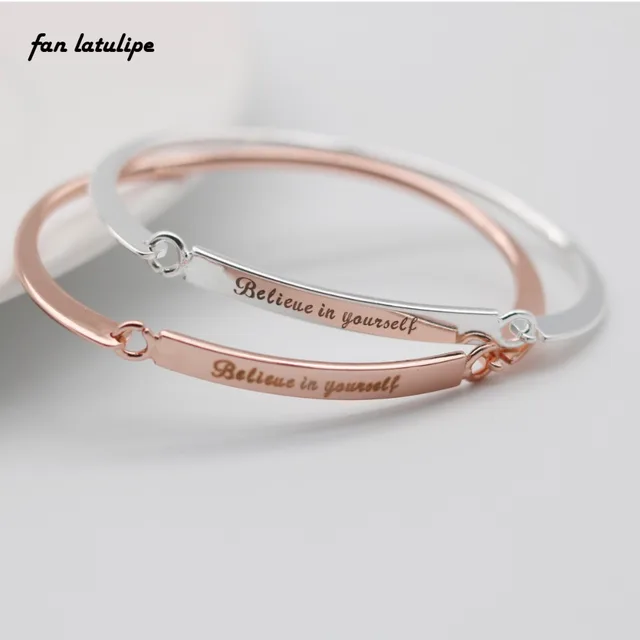 Cuff Armband Engraved Believe In Yourself Letters Bracelet Cuff Armband Engraved Believe In Yourself Letters Bracelet Engraving Jewelry Personalized Initials Bracelets Bangle