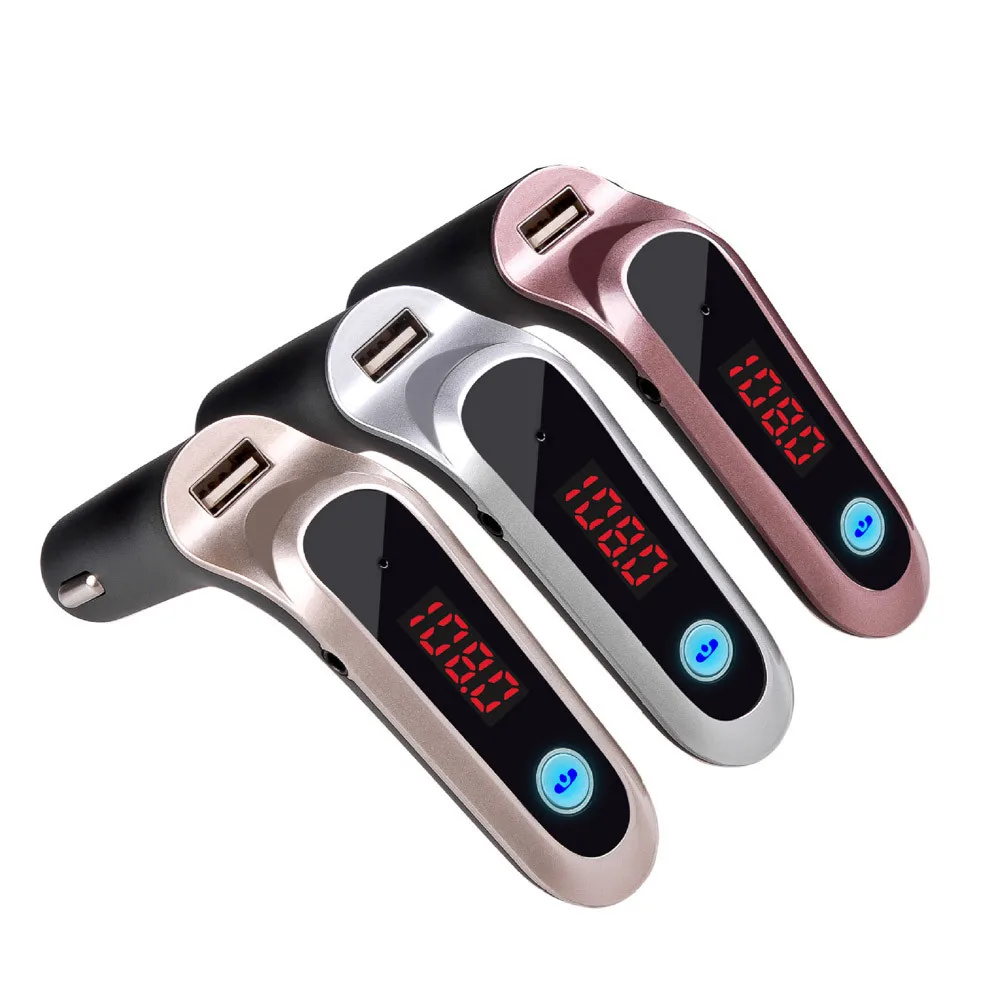 

Car Charger Audio Cable Input Music LED Bluetooth Car Kit Cigarette Lighter MP3 FM Transmitter USB Charger Handsfree #YL1