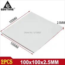 Gdstime – coussin thermique en Silicone, CPU GPU 2.5MM, 2 pièces, 100mm x 100mm x 2.5mm, dissipateur de chaleur pour refroidissement 