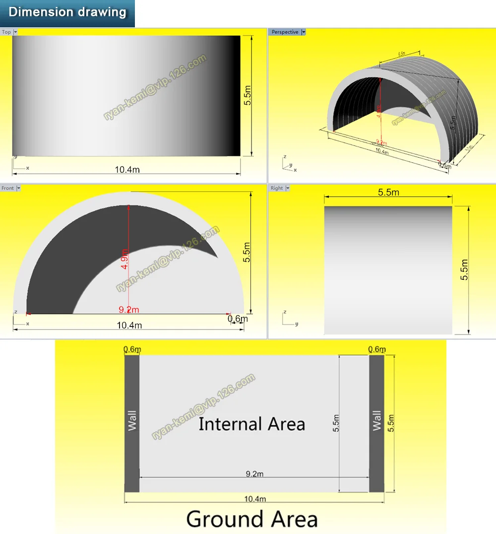 10.4mWx5.5mLx5.5mH giant inflatable stage tent inflatable tunnel tent cover marquee outdoor events Inflatable wedding tent 4