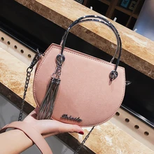 Women's Handbag 2018 New Quality Matte PU Leather Women bag Metal Ring Tote bag Tassel Chain Shoulder Messenger Bags metal ring pu leather tote bag