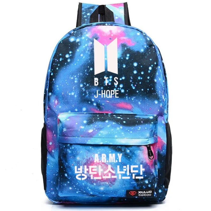2018 New BTS J HOPE JIN Printing Backpack Canvas School Bags for