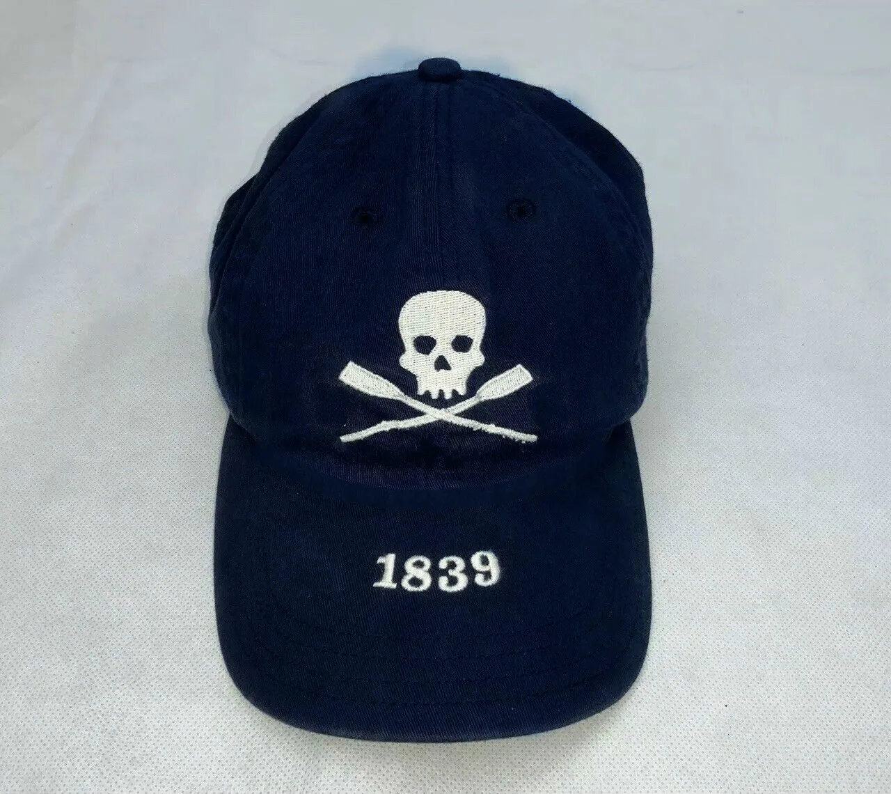 

Rugby Team Printed Skull Crossbones Navy Blue Black Baseball Hat Cap Adjustable