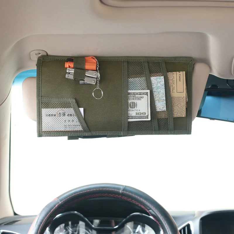 Нейлоновая Автомобильная Солнцезащитная сумка для хранения в автомобиле очки билетные документы органайзер для мобильного телефона
