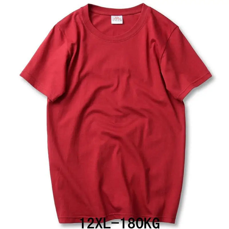 

Men's Big T-Shirt Large Size 5XL 6XL 7XL 8XL 9XL 10XL 11XL 12XL Summer Short Sleeve Round Neck Loose Casual Sweatshirt Red