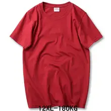 Мужская футболка большого размера 5XL 6XL 7XL 8XL 9XL 10XL 11XL 12XL летняя Свободная Повседневная Толстовка с коротким рукавом и круглым вырезом красного цвета