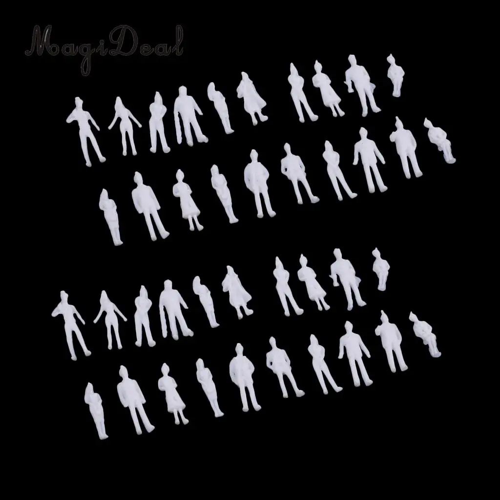 40pcs miniature figure 1/100 Architectural human scale diorama model ABS plastic people