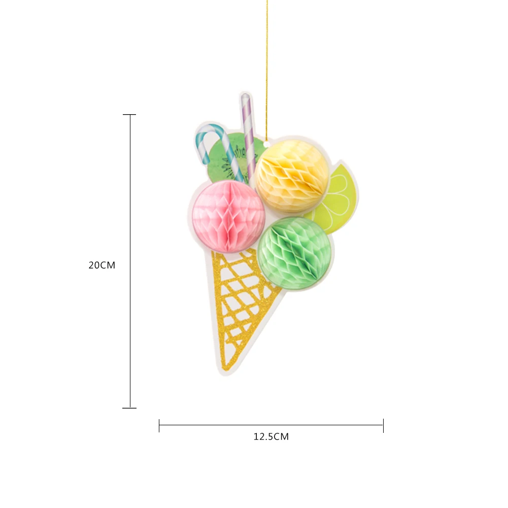 3D Шарики для мороженого, соты, летняя палочка от мороженого для леденца, гирлянда, красочное плавающее пальто, украшения для дня рождения