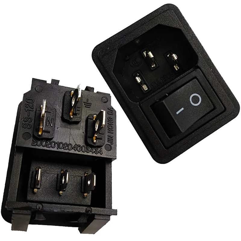 10A 250V 3 Pin IEC320 C14 AC Inlet Male Plug Power Socket AC power