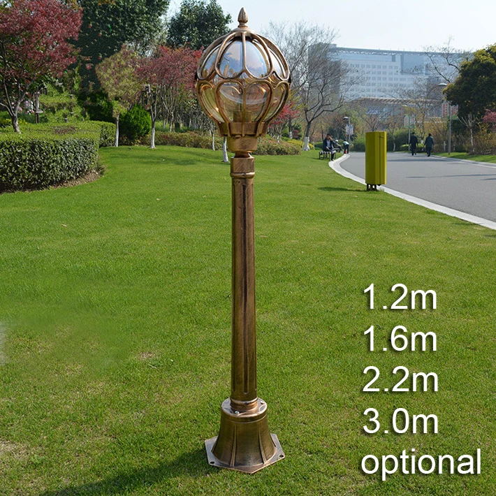 Traditionele europese landschap light tuin gazon waterdichte brons classic outdoor post lamp LED pole licht vintage straat licht