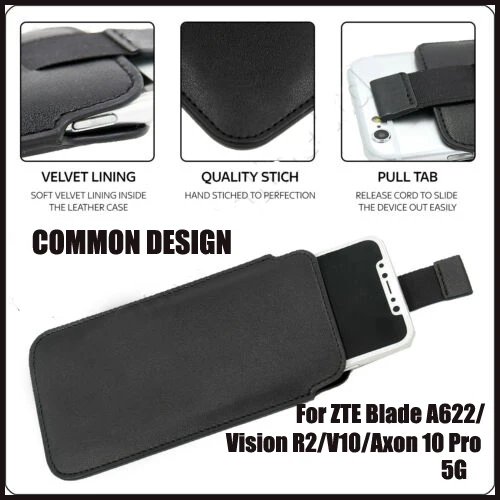 

Casteel PU Leather Case For ZTE Blade A622 V10 Vision R2 Axon 10 Pro 5G Pull Tab Sleeve Pouch Bag Case Cover
