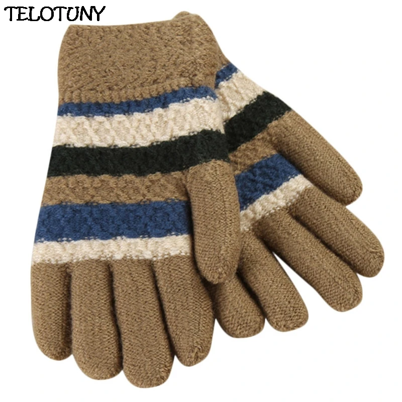 TELOTUNY/ модные утепленные полосатые вязаные варежки для маленьких девочек и мальчиков, перчатки IU20