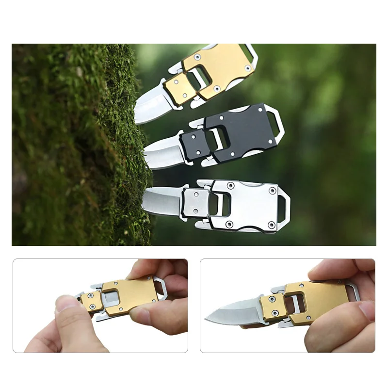 Folding Pocket Knife Stainless Steel Mini Knife for Survival Compact Keychain Folding Knife with Sheath for EDC Hunting Camping Folding Pocket Knife Stainless Steel Mini Knife for Survival Compact Keychain Folding Knife with Sheath for EDC Hunting Camping