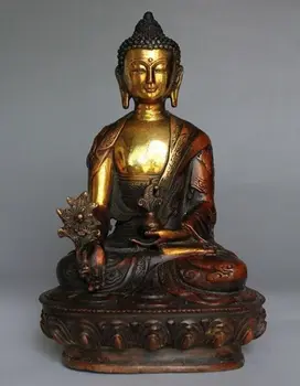 

8"Old Tibetan Brass Buddhism Bodhisattva Sakyamuni Buddha Statue