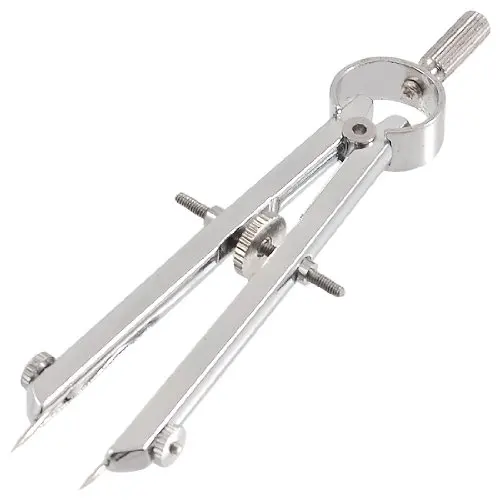 

SOSW-New Silver Tone Metal Stationery Spring Bow Dividers Compass 1.8 Max Radius