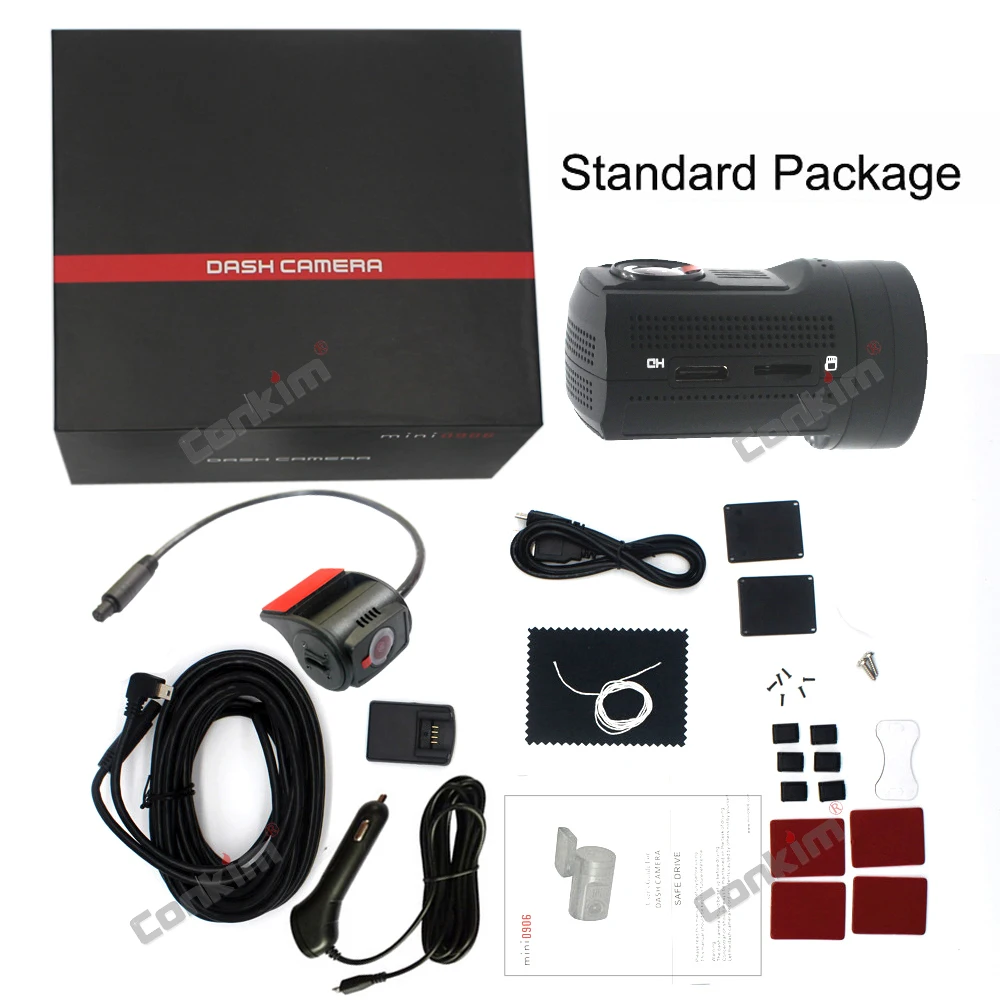 Видеорегистратор Conkim Mini 0906 PRO с двумя камерами GPS 1080P FHD конденсатор заднего вида