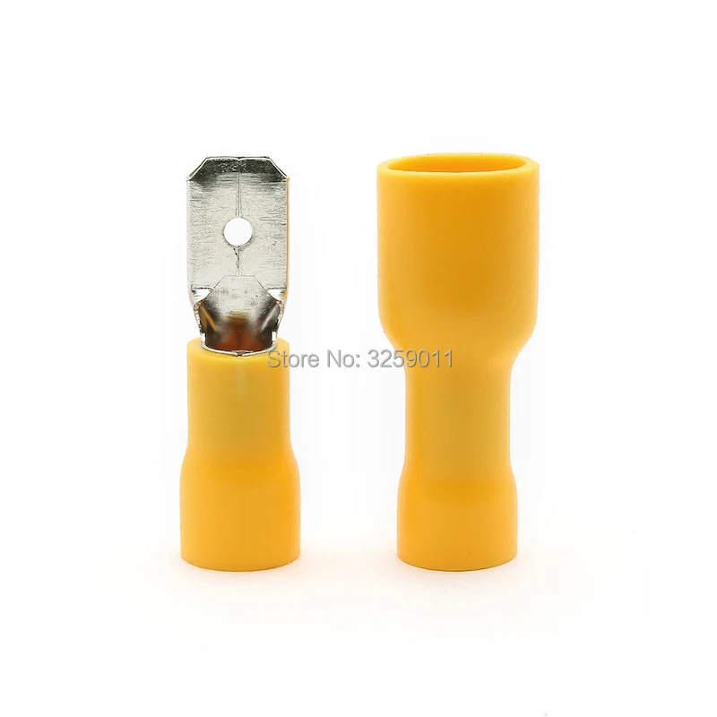 100PCS Insulated Male Spade Connector Red Electrical Wire Terminals