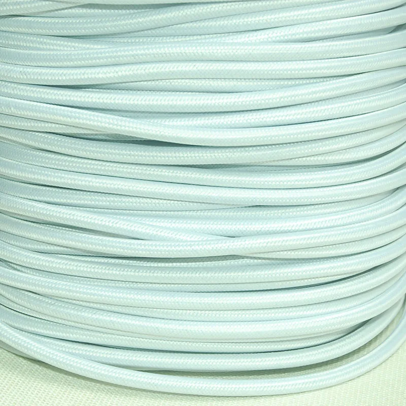 2*0.75 10M Textile Vintage Lamp Cord White Edison Fabric Electrical