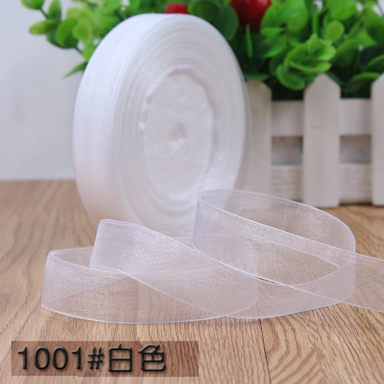 

(50 yards/roll) 3/4'' (20mm) White organza ribbons wholesale gift wrapping decoration Christmas ribbons 45merters