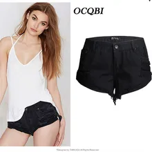 Большие размеры рваная уличная одежда шорты джинсы с бахромой для женщин скинни, бойфренды джинсовые черные джинсы