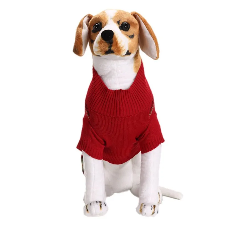Рождественская домашняя собака свитер милый олень узор водолазка для зимы щенок Рождественская ткань трикотаж теплая одежда Рождественские поставки