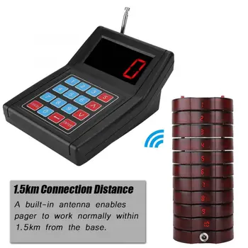 

cercapersone call system 1-for-20 1.5KM Connection Restaurant Pager Calling System Wireless Guest Paging Queuing System pager