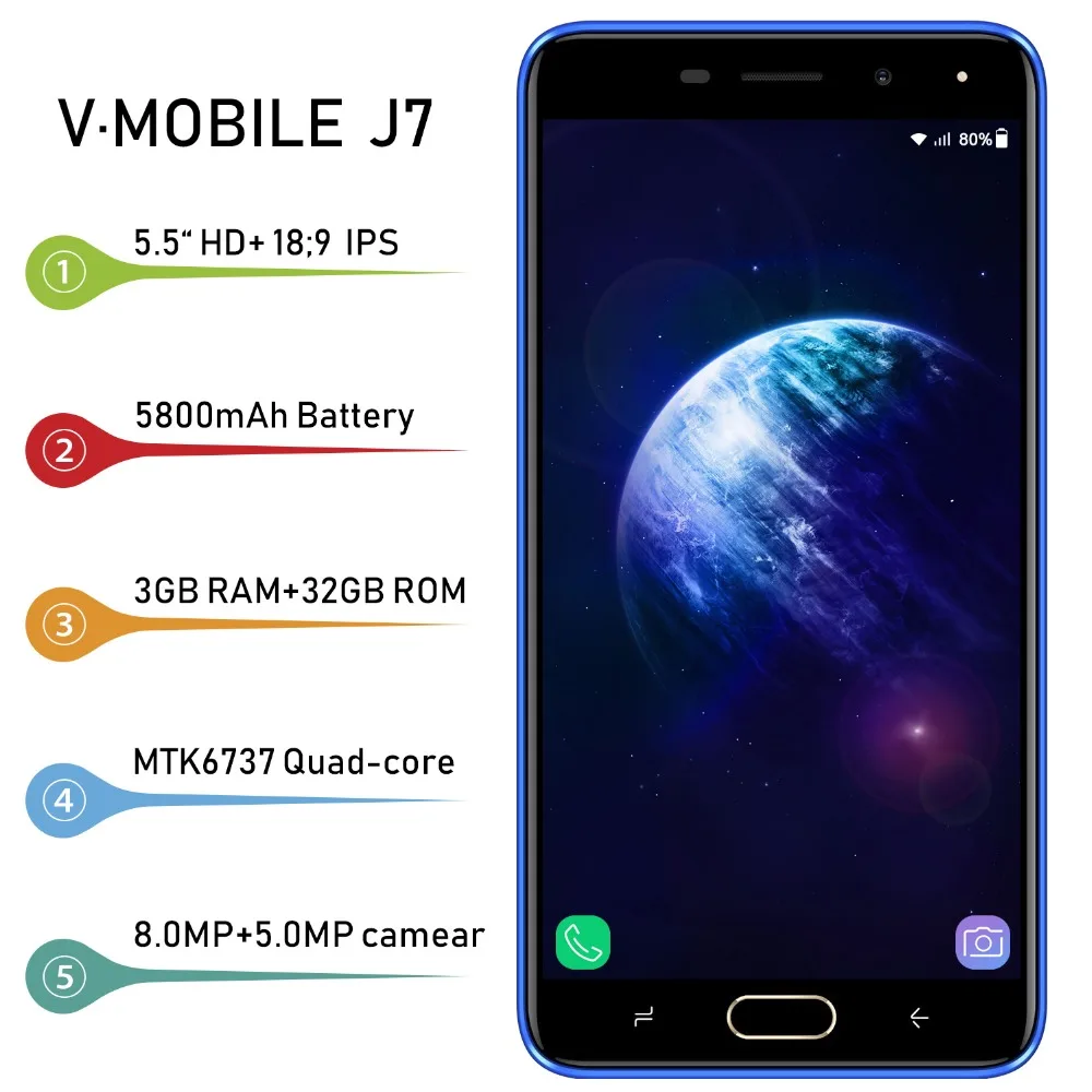 TEENO Vmobile J7 Mobile Phone Android 7.0 5.5\