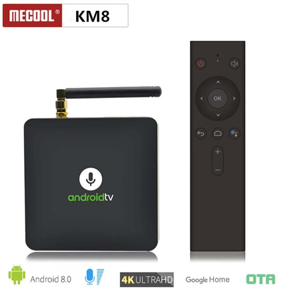 MECOOL KM8 ТВ коробка Android 8,0 Google Сертифицированный Amlogic S905X 2 Гб Оперативная память+ 16 Гб Встроенная память VP9 HDR10 Dolby аудио поддерживает YouTube 4 K