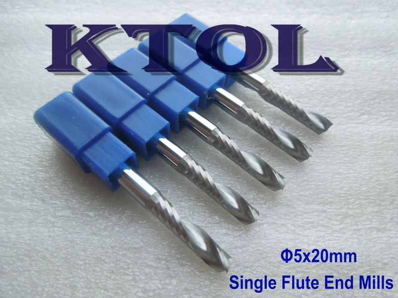 5 x 20mm One Flute Tungsten Carbide Cutting Tools Milling Engraving