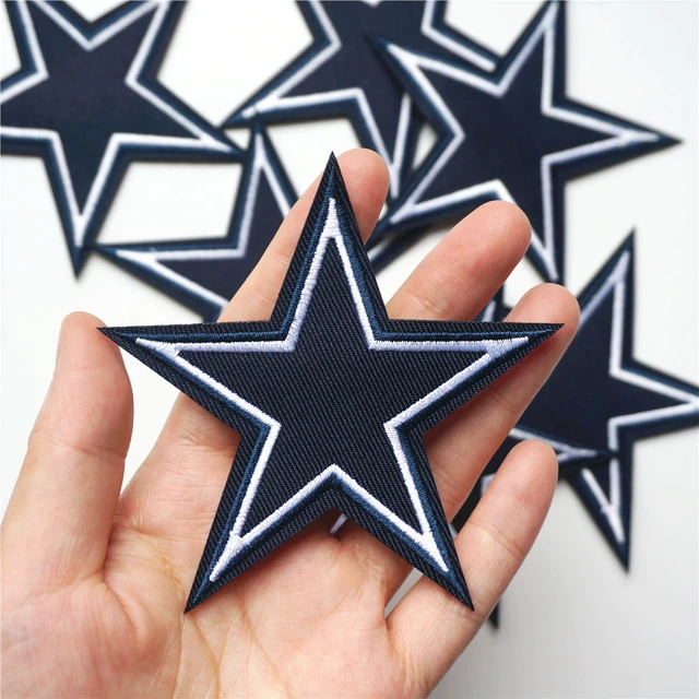 10pcs Navy Blue Stars White Edge Embroidered Patches Sew Iron On Badges 9cm  For Dress Clothes Diy Appliques Craft Decoration - Patches - AliExpress