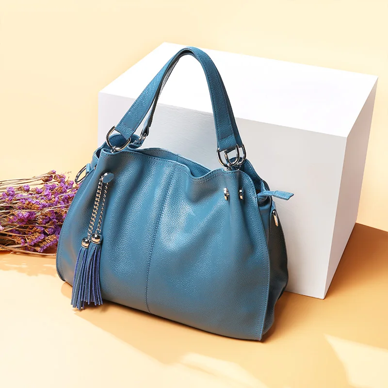 

brand leather luxury handbag 2019 new women's bags high quality shoulder bag ladies hobos bag free shipping