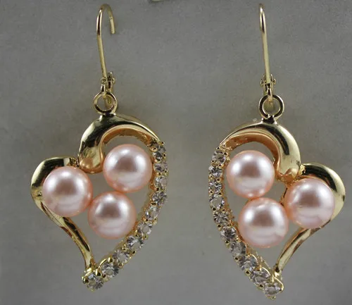 

Latest Round Shell Pearl With Heart-shape Stud Earring ER00053 8mm