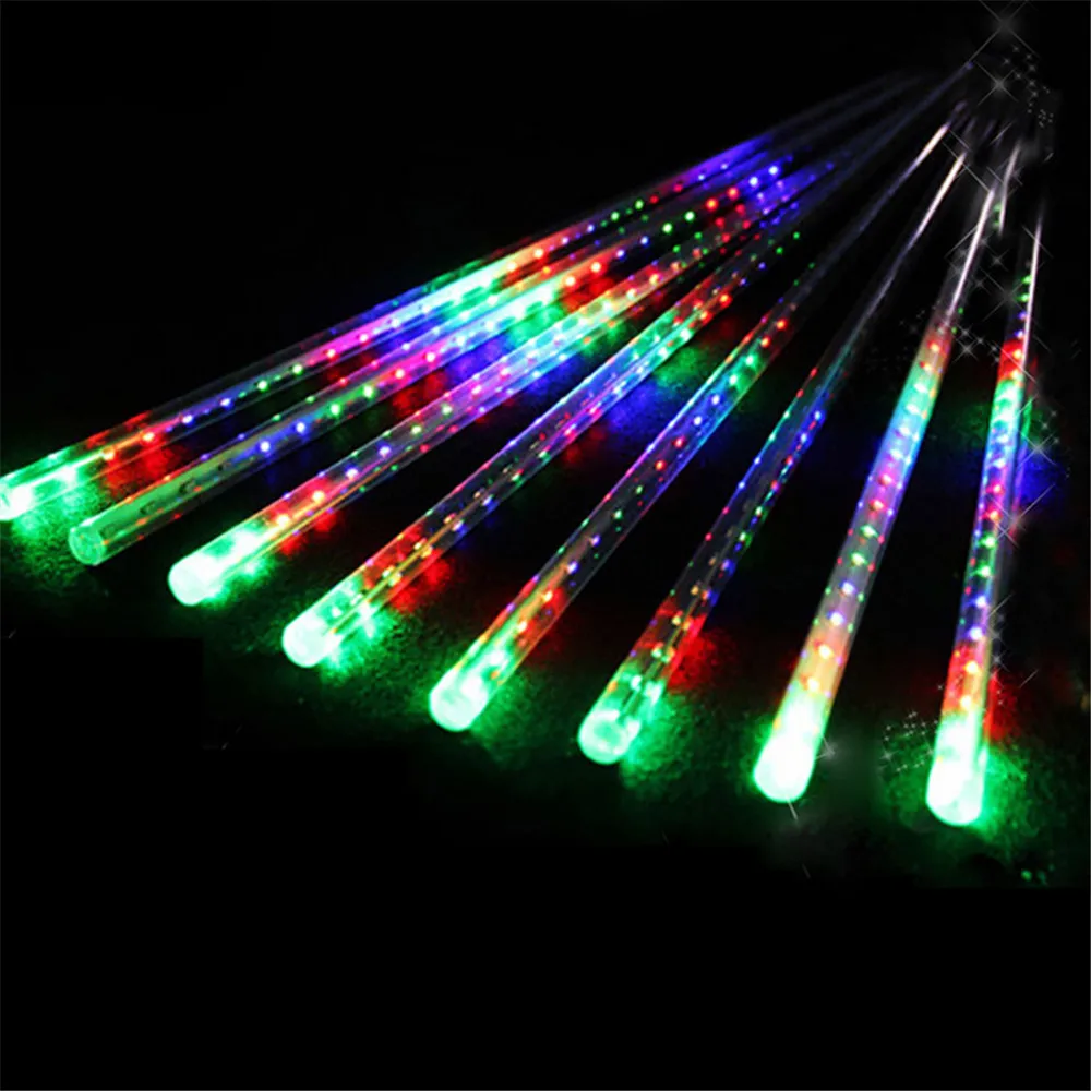 security led meteor shower rain lights 30cm 50cm 8 tube led falling icicle christmas lights