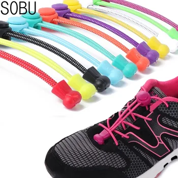 

Locking Safety Elastic Shoelace No Tie Lazy candy Color Elastic Shoe Lace Round Elastic Rope Avoid Lazy Children Shoelaces