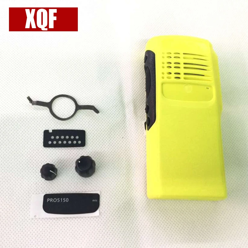 

XQF New Yellow Housing Case Front Cover Shell Surface+Dust Cover+Knob For Motorola GP328 GP5150 GP340 Radio Accessories