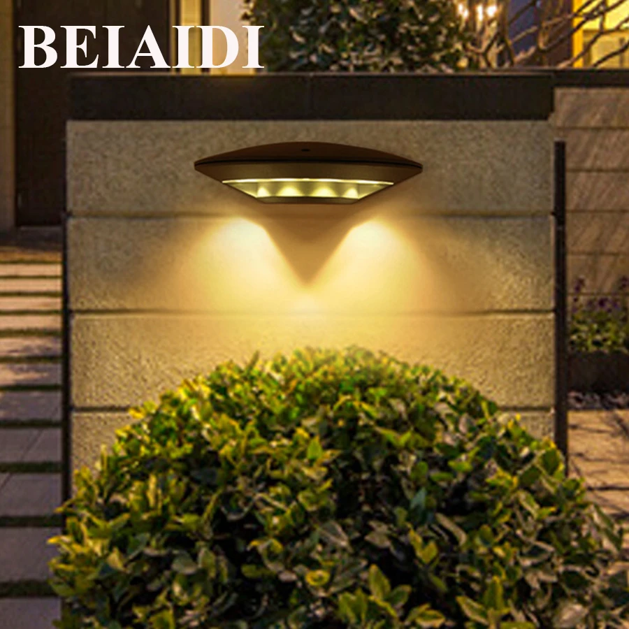 BEIAIDI 12 Вт Водонепроницаемый светодиодный настенный светильник наружный внутренний светодиодный светильник для крыльца современная алюминиевая вилла забор сад балкон шлюз настенный светильник