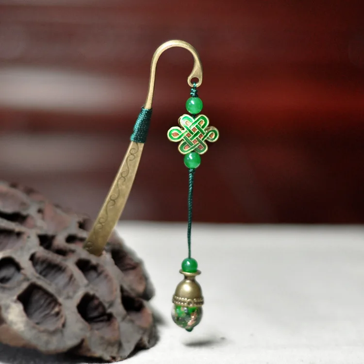 Украшения для волос Green Cloisonne китайские узлы этнические аксессуары бронзовая