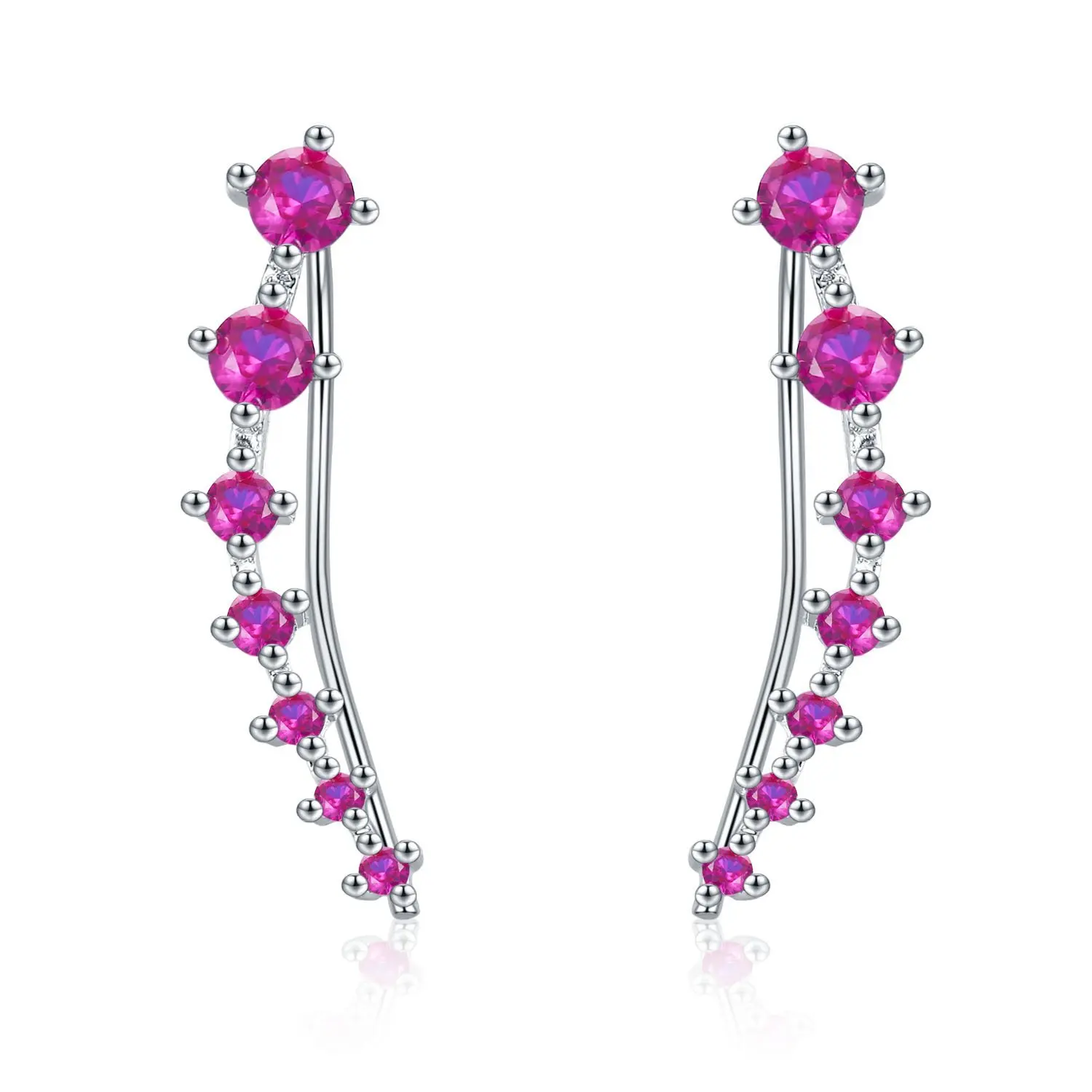 Chicinside CZ Crystal Ear Wrap Pin Ear Cuffs Climber Earrings Silver