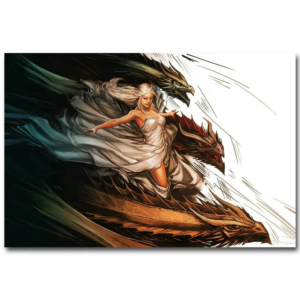 

Game Of Thrones Art Silk Fabric Poster Print 13x20 24x36inch TV Series Daenerys Stormborn Picture for Wall Decor 18